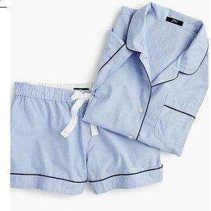 J.Crew Short-sleeve pajama set in end-on-end cotton Blue Short Set
